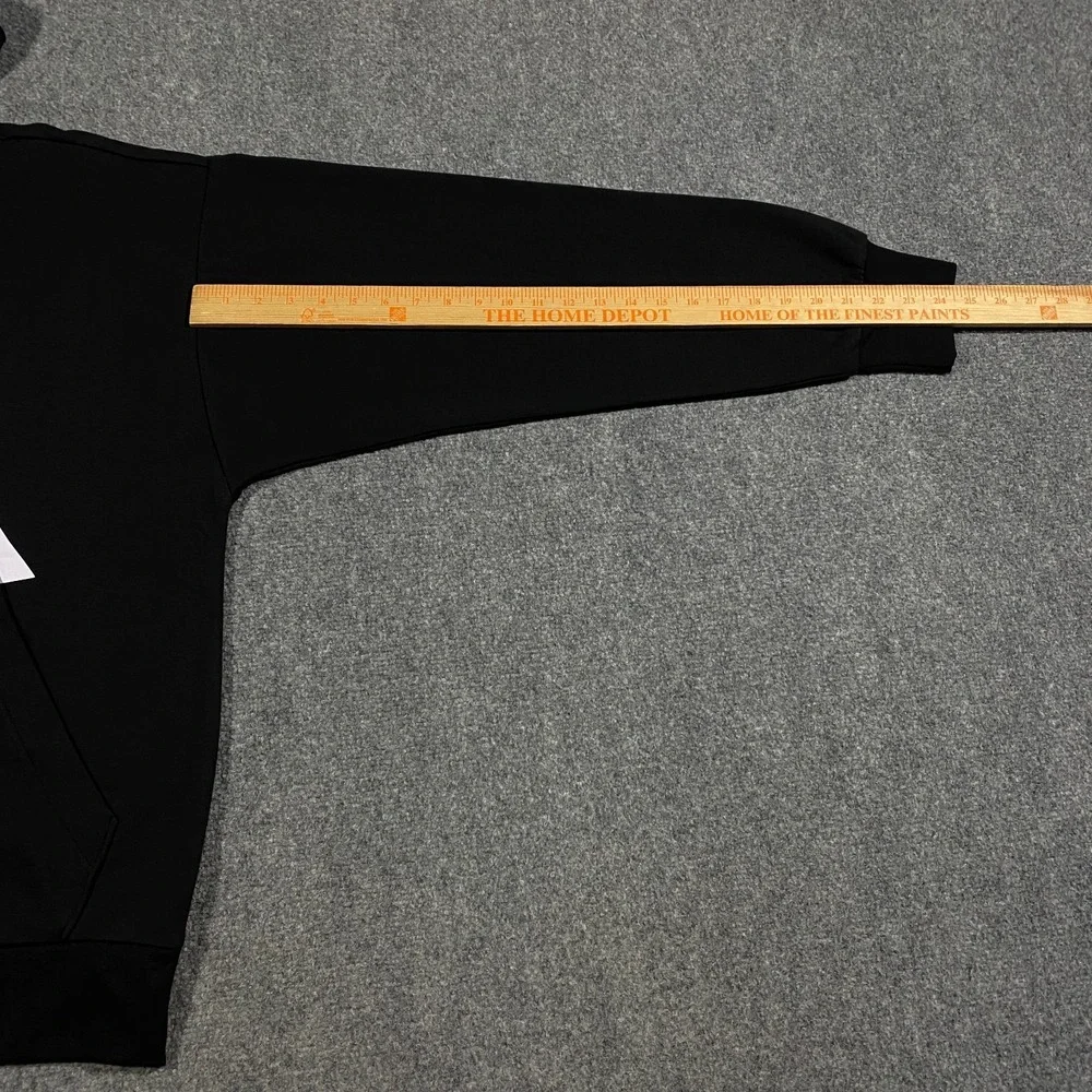 Adidas Trefoil Big Logo Sweatshirt Hoodie Mens XL Black White Fleece Pullover
